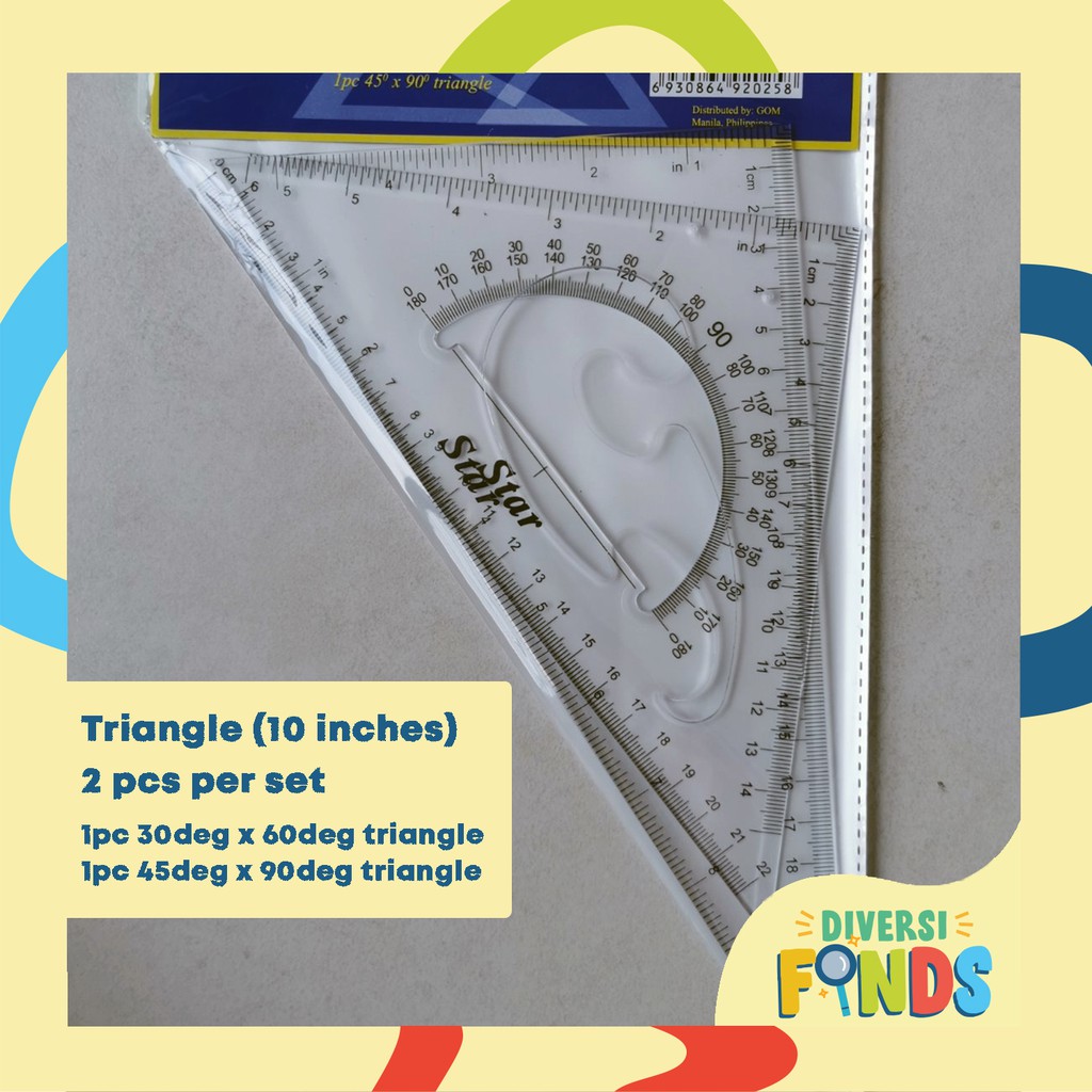 Focus or Star Brand Triangle Ruler Set - 30/60 and 45/90 - 2PCS/set. 