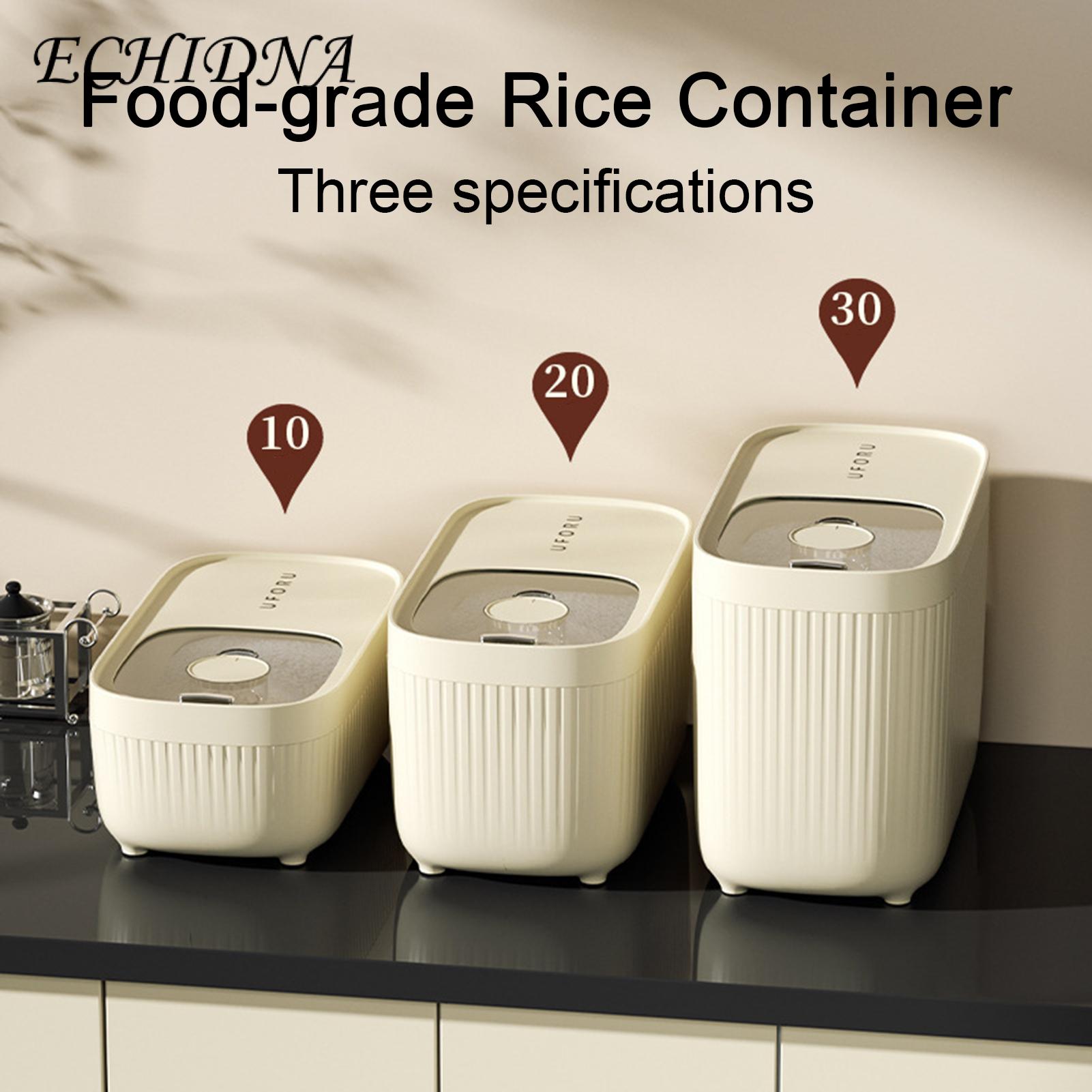 Large Capacity Rice Container 1pc Rice Container Clear Visible Dustproof Lid Large Capacity Airtight Flour Bean Cereal Grain Food Storage Box Holder Bin Kitchen Supplies Rice Storage Box. 