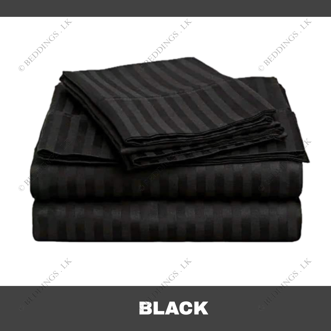 Black Striped Bedsheet - Single