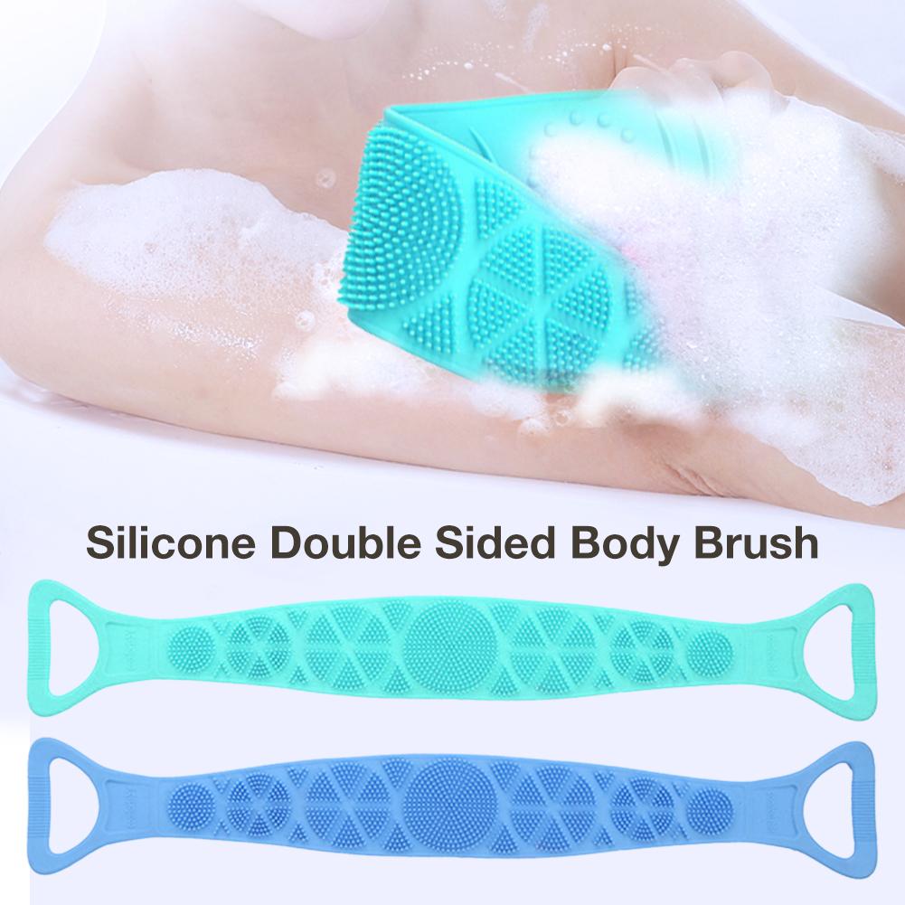 Silicone Gel Scrub Bath Brush Strip Massage Back Rubs Bathing Tape Long Back Rubbing Sided Silicone Scrub Body Skin Bath. 