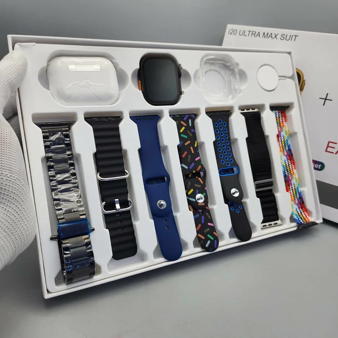 I20 Ultra Max Suit Smart Watch Gift Box Ultra 10+1 Smartwatch with 7 Straps Case 2.3 Inch HD Large Screen I20 Ultra Max. 