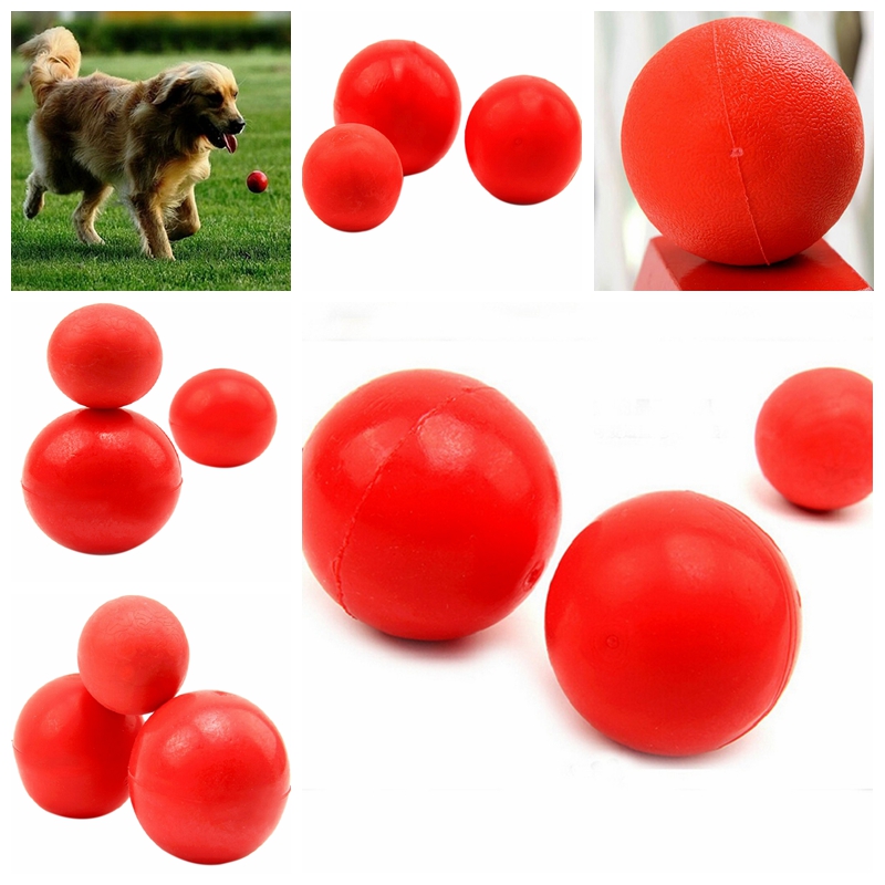Indestructible Solid Rubber Ball Pet cat Dog Training Chew Play Fetch Bite Toy. 