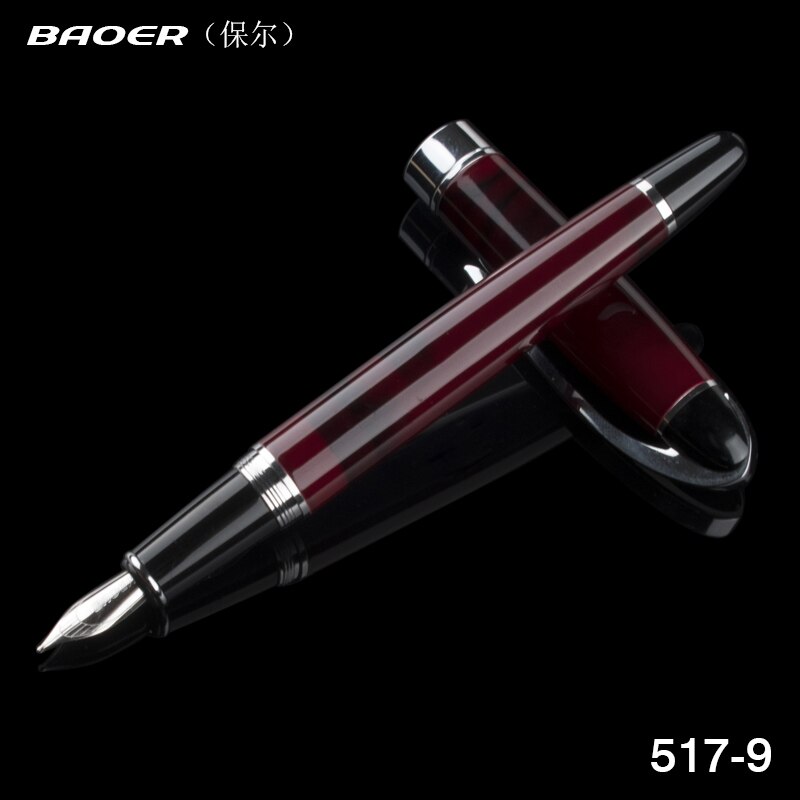 【Alizeker Mall】Fountain pen Full Clip Baoer 517 Caneta Office supplies ink. 