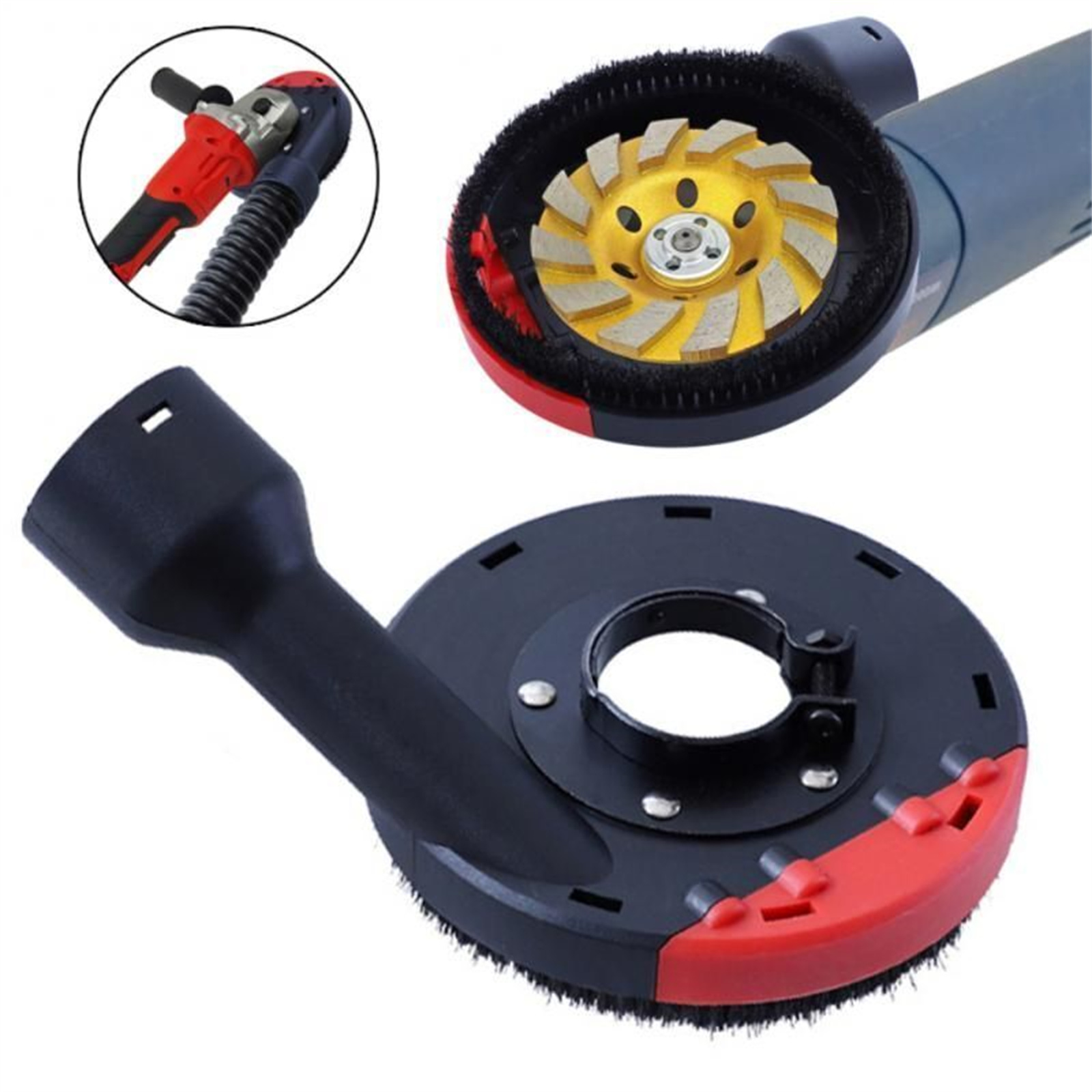 140mm Angle Grinder Dust Shroud Universal Surface Grinding Shroud Cover For Concrete Stone Dust Collection Grinding color. 