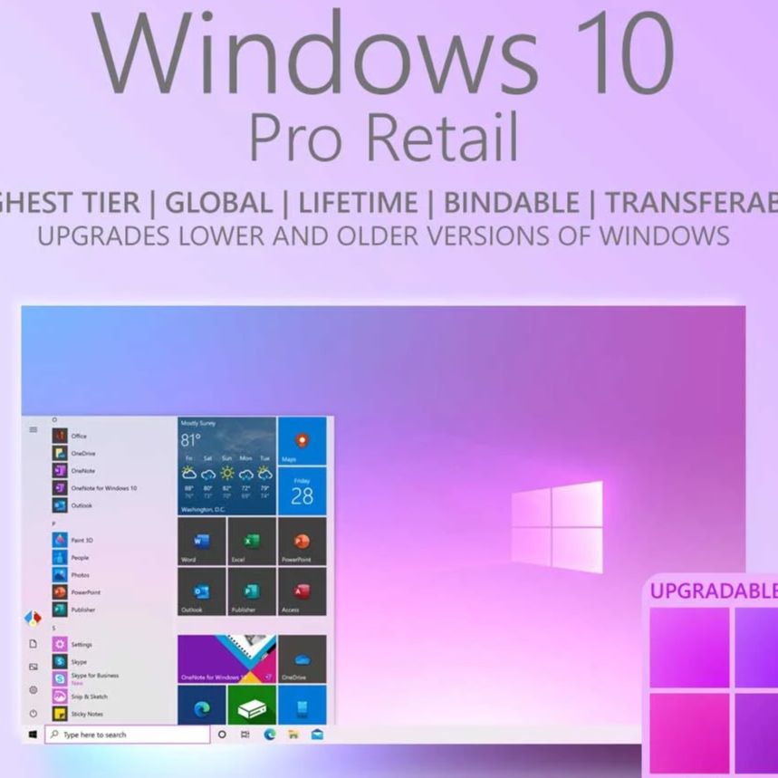 Windows 10 Pro License Genuine key in printout with activation Lifetime
