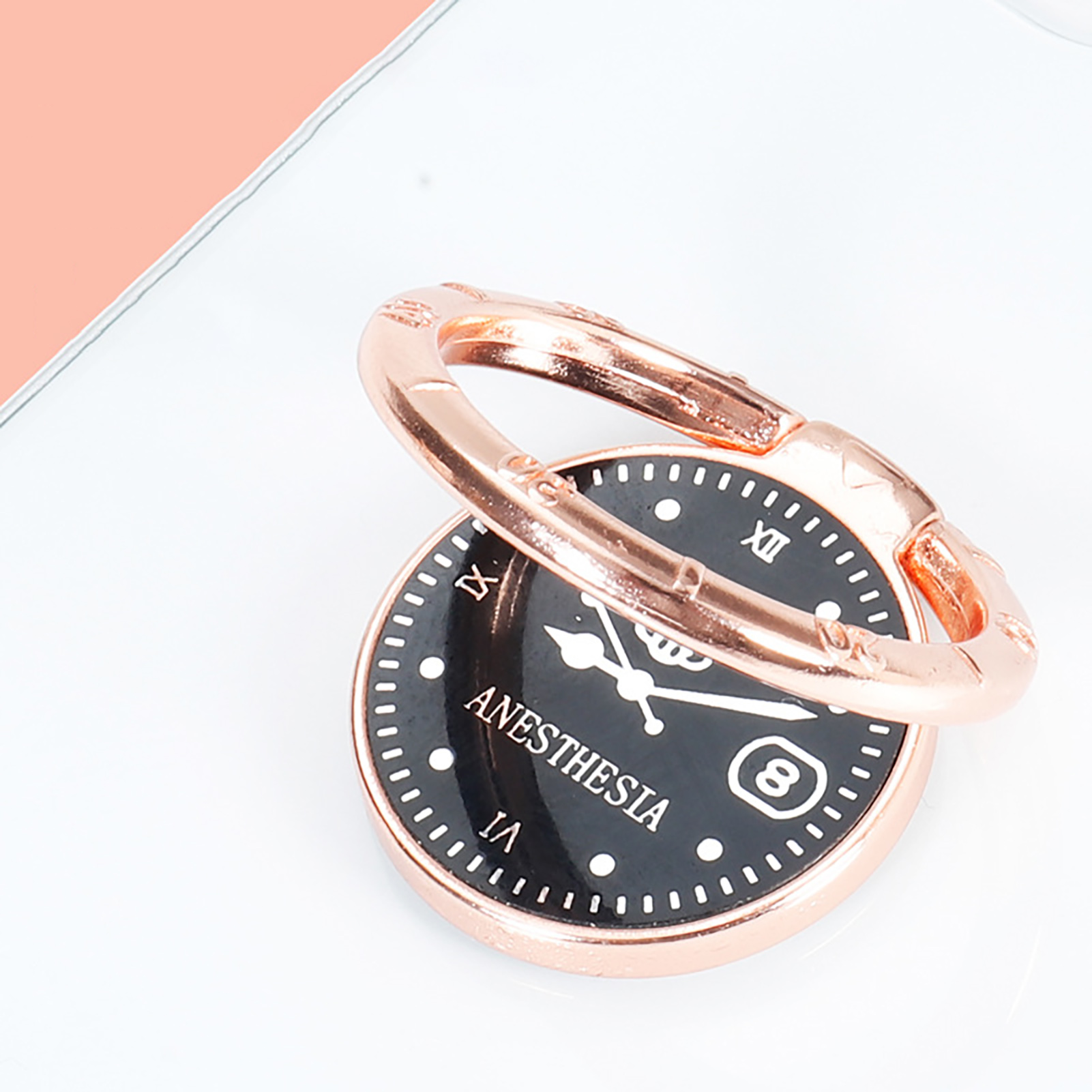 Finger Ring Phone Holder 360 Degree Rotatable Multifunctional Universal Luxury Clock Finger Ring Phone Back Sticker Pad Bracket for Outdoor. 