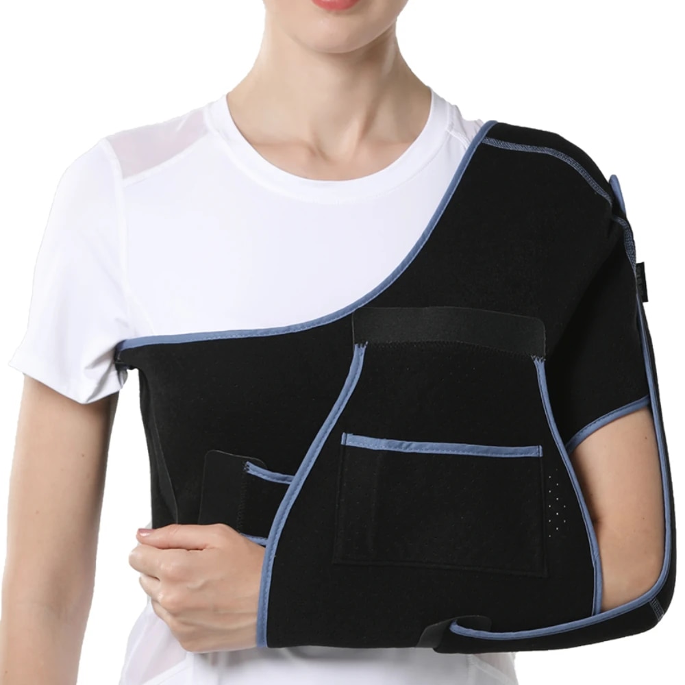 VELPEAU Shoulder Sling Brace For Rotator Cuff Break, Arm Injury and Fracture Arm Immobilize Breathable and Soft for SleepingHats & Caps. 