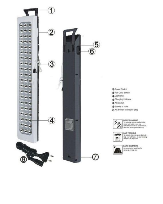 Led Rechargeable Lighting Emergency Lamp Hg-720 Torch Light Energy Saving. 