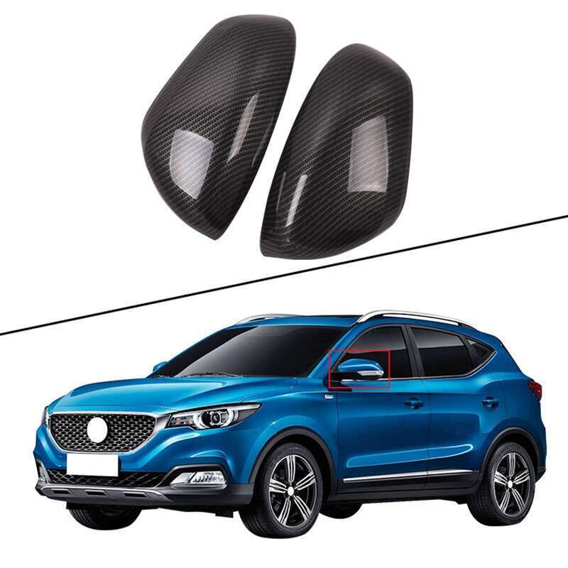 (UKYF) for 2017-2020 MG ZS Carbon Fiber ABS Side Rear View Mirror Cover Trim Stripe Accessories. 