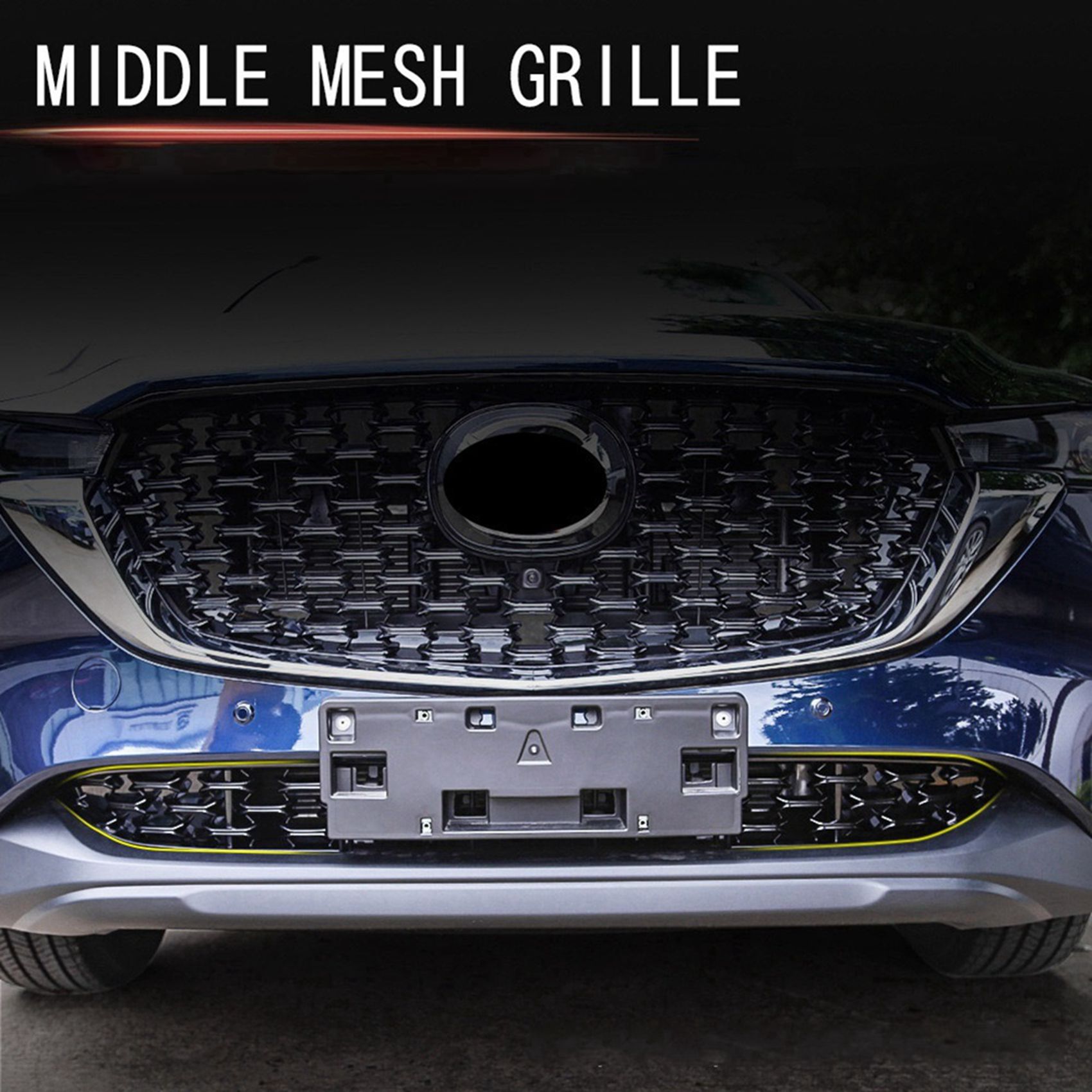 4x Car Front Lower Bumper Grill Grille Moulding Cover for Mazda CX5 CX-5 2022+ Front Bottom Middle Net Decoration B. 