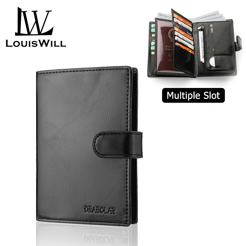 LouisWill Mini Card Holder Business Card Organizer Credit Cards Holder Large Capacity Wallet ID Card Case Slot Clip Purse Money Pouch