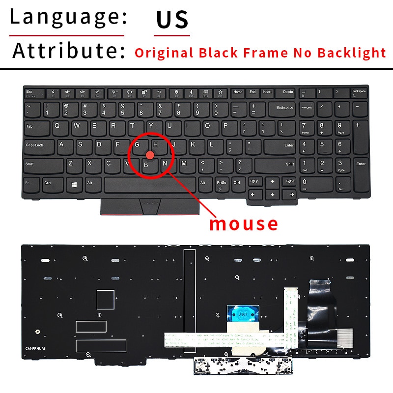 US Russian Backlight Keyboard For Lenovo Thinkpad E580 E585 T590 E590 E595 L580 L590 P52 P53 P72 P73 01YP560 01YP640 Notebook. 