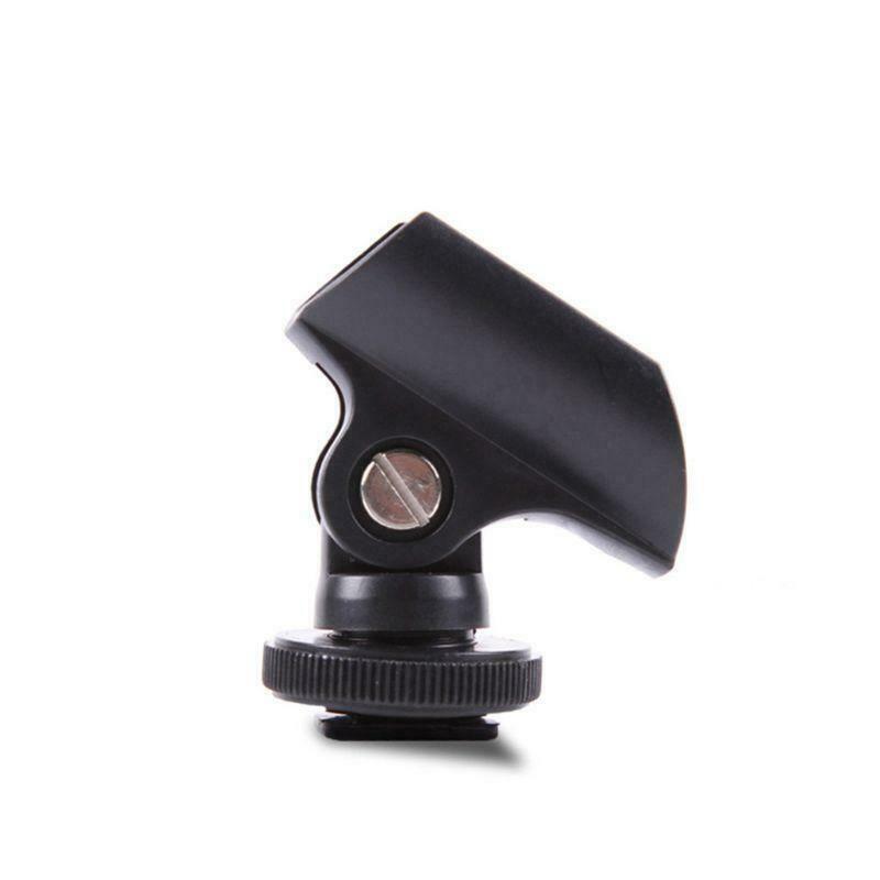 Microphone Clip Stand 19mm Plastic Mic Holder Clip with Hot Shoe For DSLR Camera. 