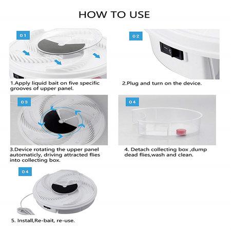 Rotating Fly Catcher USB type Electric Fly Trap with bait Pest Control Electric anti Fly Killer Trap Pest Catcher. 