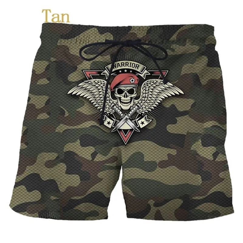 New Men's Fashion Skull 3D Printed Beach Shorts Pants Quick Dry Swim Shorts Skull Shorts For Men Plus Size Shorts For MenXS-4XL