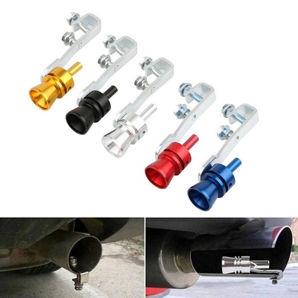 【Silver S】 Universal Sound Simulator Car Sound Whistle Vehicle Refit Exhaust Turbo Whistle Car Turb Muffler. 