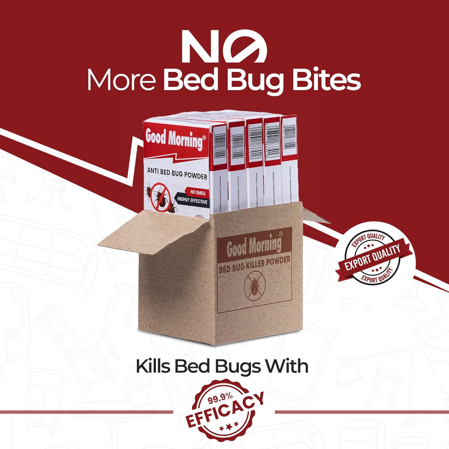 Good Morning Bed Bug Killer Spray Powder - Pack of 5  (FROM INDIA) SAM. 