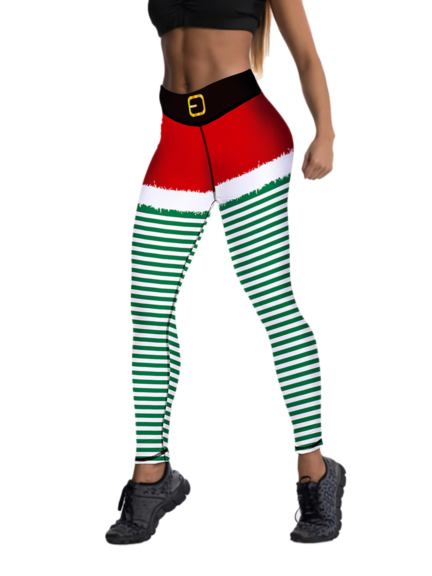 Women Christmas Striped Pants, Adults 