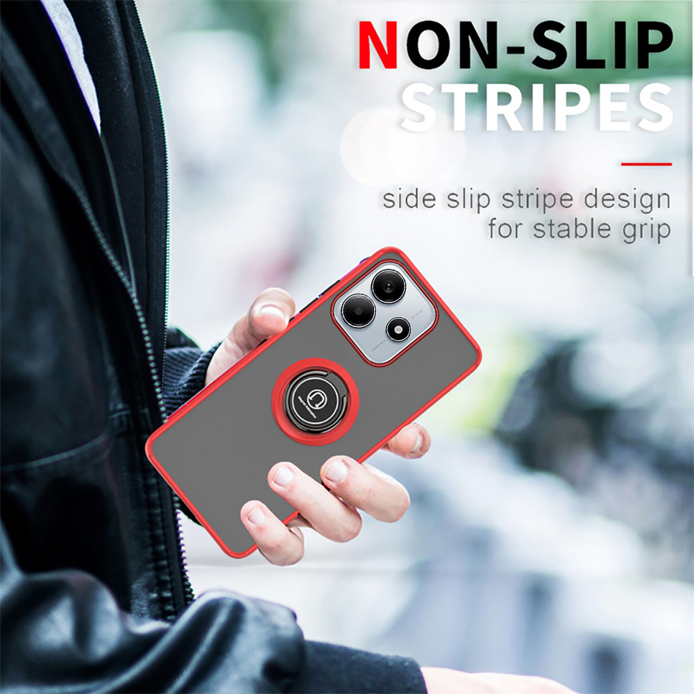 Relaxtoo For Xiaomi Redmi Note 14 5G Ring Holder Back Cover Shock Absorption Bumper Shell For Redmi Note14 Soft TPU Case. 