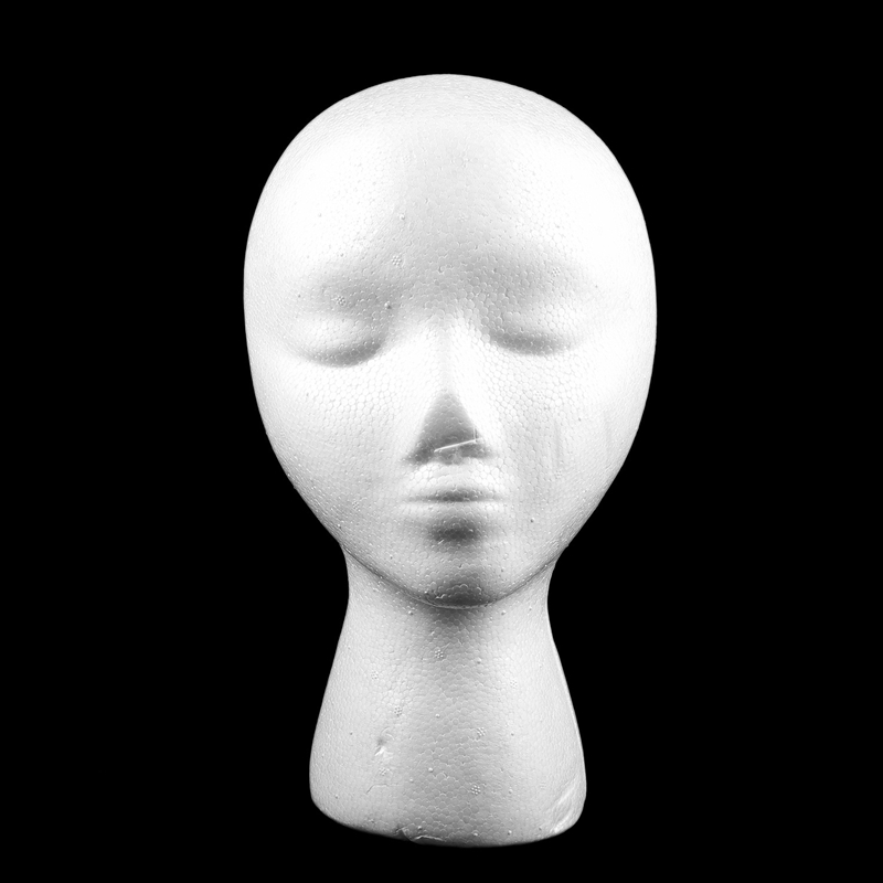 27.5 x 52cm Dummy / mannequin head Female Foam(Polystyrene) Exhibitor for cap, headphones, hair accessories and wigs Woman Mannequin Foam. 