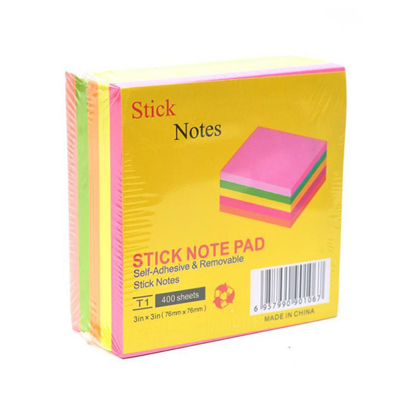 Sticky Notes 100/300/500 Sheets - Multicolor | 3" x 3" Size - Self Adhesive & Removable Stick Note Pads. 