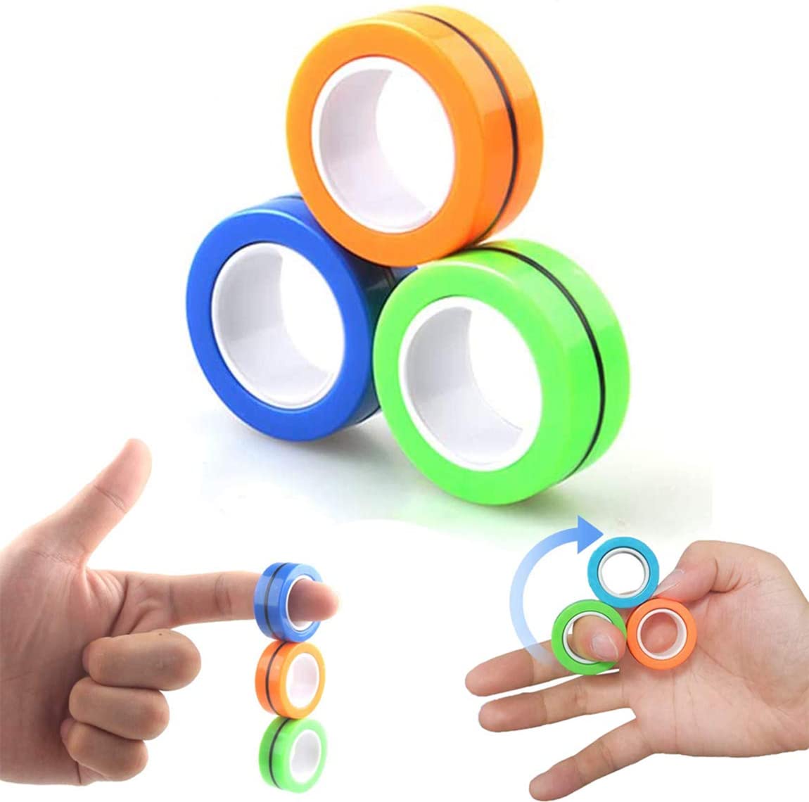 Magnetic Fingertip Toys Durable Unzip Toys Magnetic Game Retail Sign Systems Finger Magnetic Ring Magic Toy Multicolored Decompression Magnetic Magic Ring Magnetic Bracelet Magnet Toy 