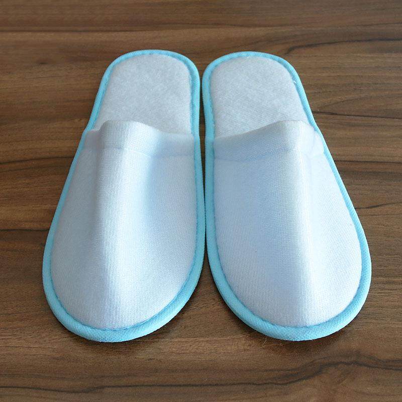 【WEJA】1pair Unisex Slippers Hotel Travel Spa Portable Slippers Disposable Home Guest Indoor Cotton Fabric Slipper. 