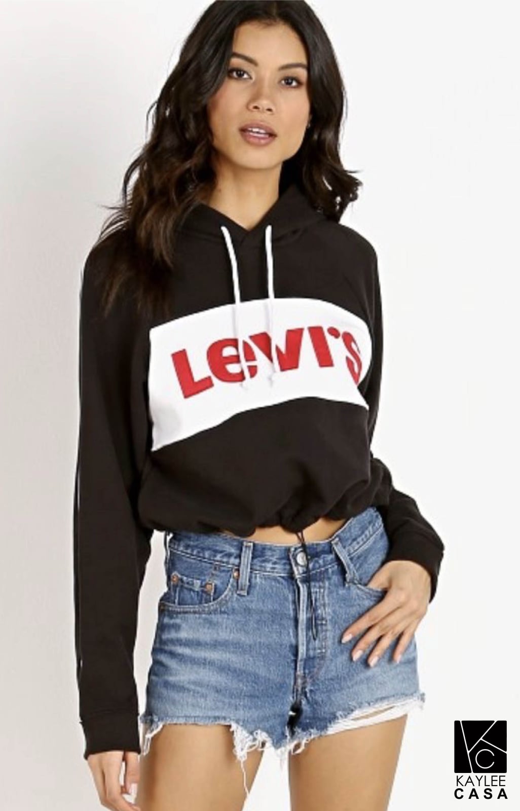 Cropped Pullover mineral black Hoodie 