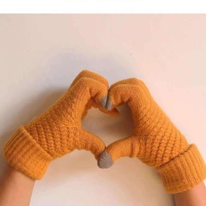 Gloves Men's Winter Riding Warm with Velvet Touch Screen Student Winter Female Cycling Sports Windproof Cold-Proof Men Driving. 