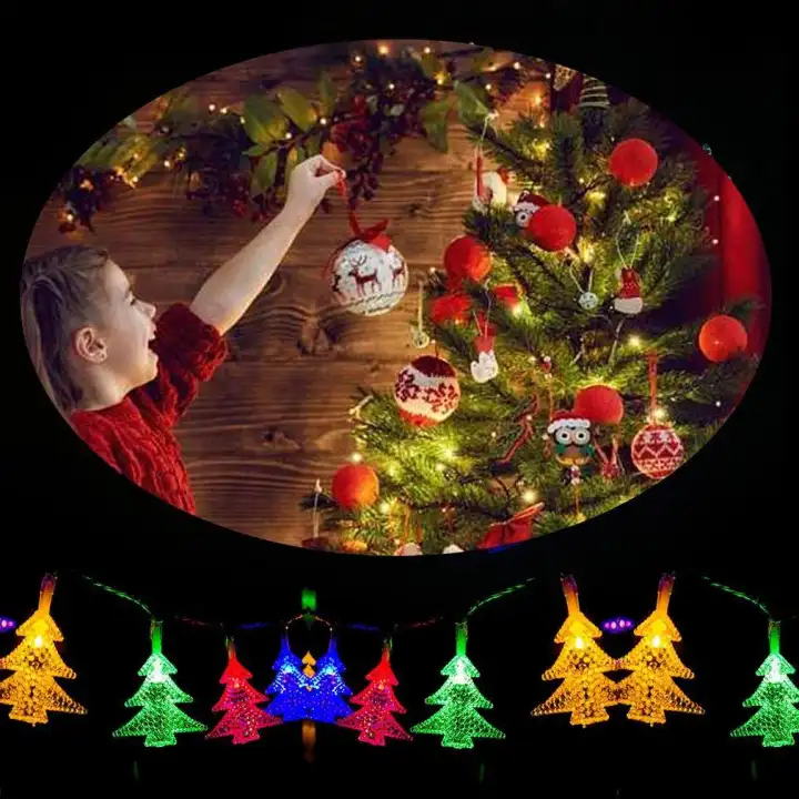30 Led Tree Shaped Solar Powered Christmas Decoration Lamp String