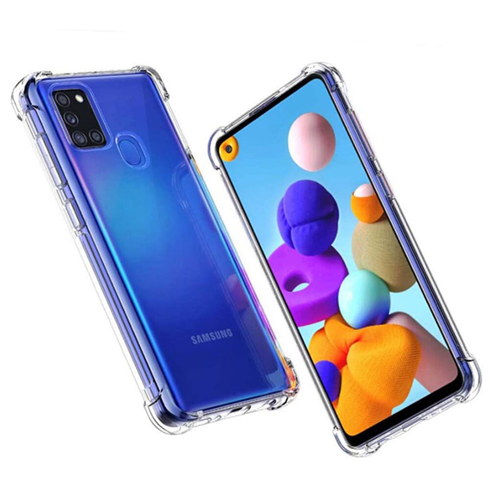 Samsung A21 Transparent Shockproof Bumper Case Clear TPU Bumper