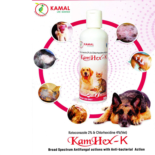 Kamhex Antifungal Shampoo 200Ml/ Medicated Shampoo / Dog &Cats