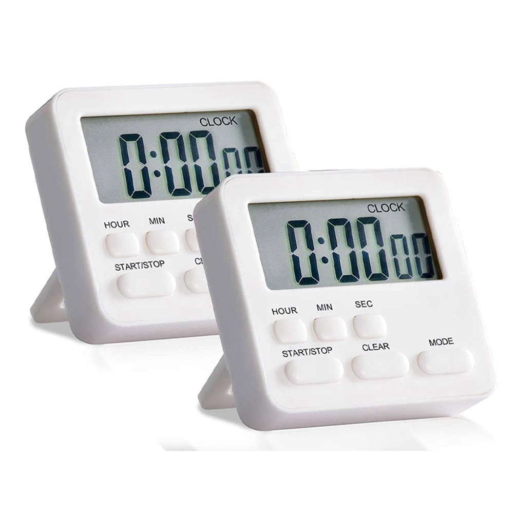 2 Pcs Large Display Digital Kitchen Timer With Loud Alarm, Strong