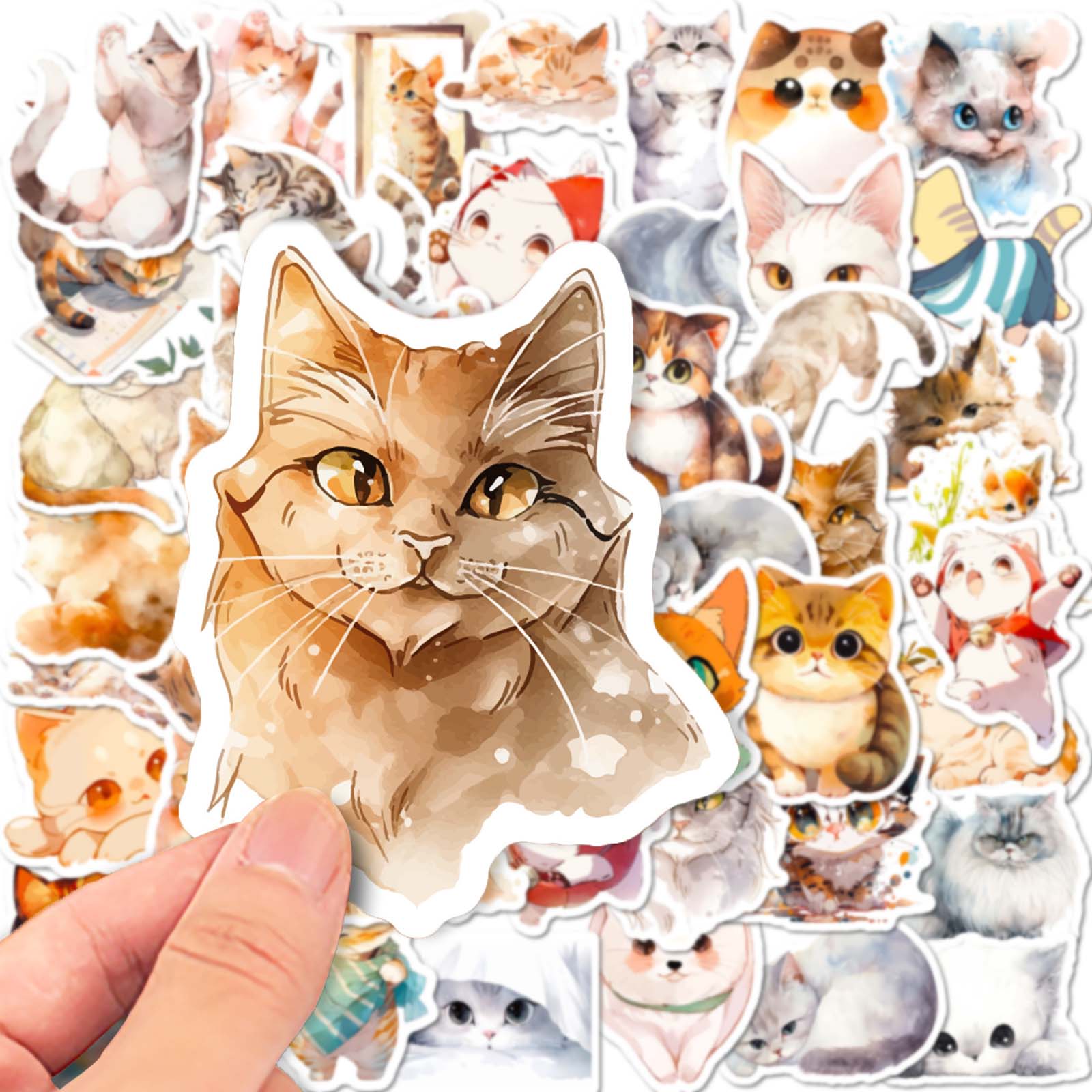 20/40pcs Cat Stickers Cute Pussy Cats Stickers for Laptop Scrapbook Journal Kids Girls Boys Stickers. 