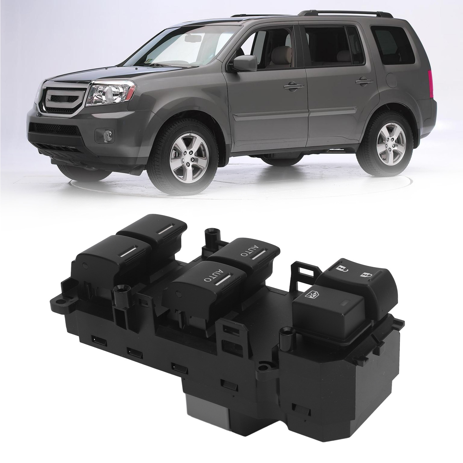 Master Power Window Switch Sturdy 35750 TL2 A12 Plastic Comfortable Touch Scratch Resistant Front Driver Side Window Switch for Pilot EX. 