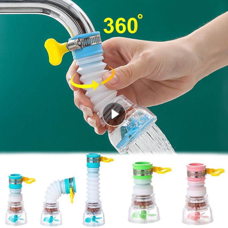 1Pc Universal Retractable Faucet Purifier Splash-Proof Tap Filter 360 Degree Rotation Filtration Shower Head Kitchen Accessories. 