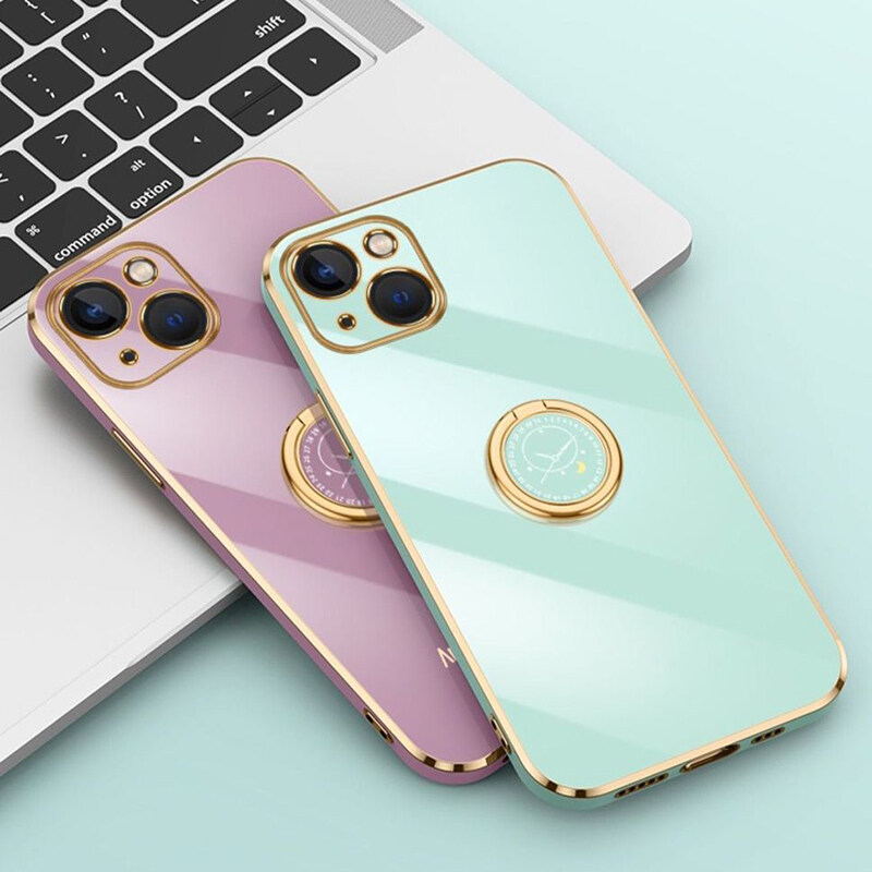 For Samsung Galaxy A23 4G Back Cover with Ring Holder Stand + Wrist Strap Shiny Plating Square Bumper Protective Case Soft Silicone Shockproof Mobile Phone Cases. 