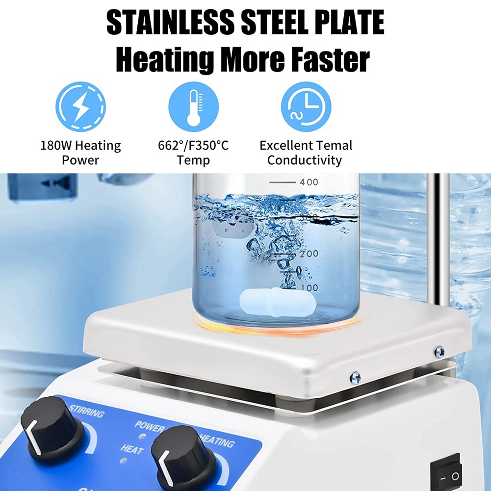 Lab Magnetic Stirrer Plate Hot Stir Mixer 1000Ml Capacity US Plug. 