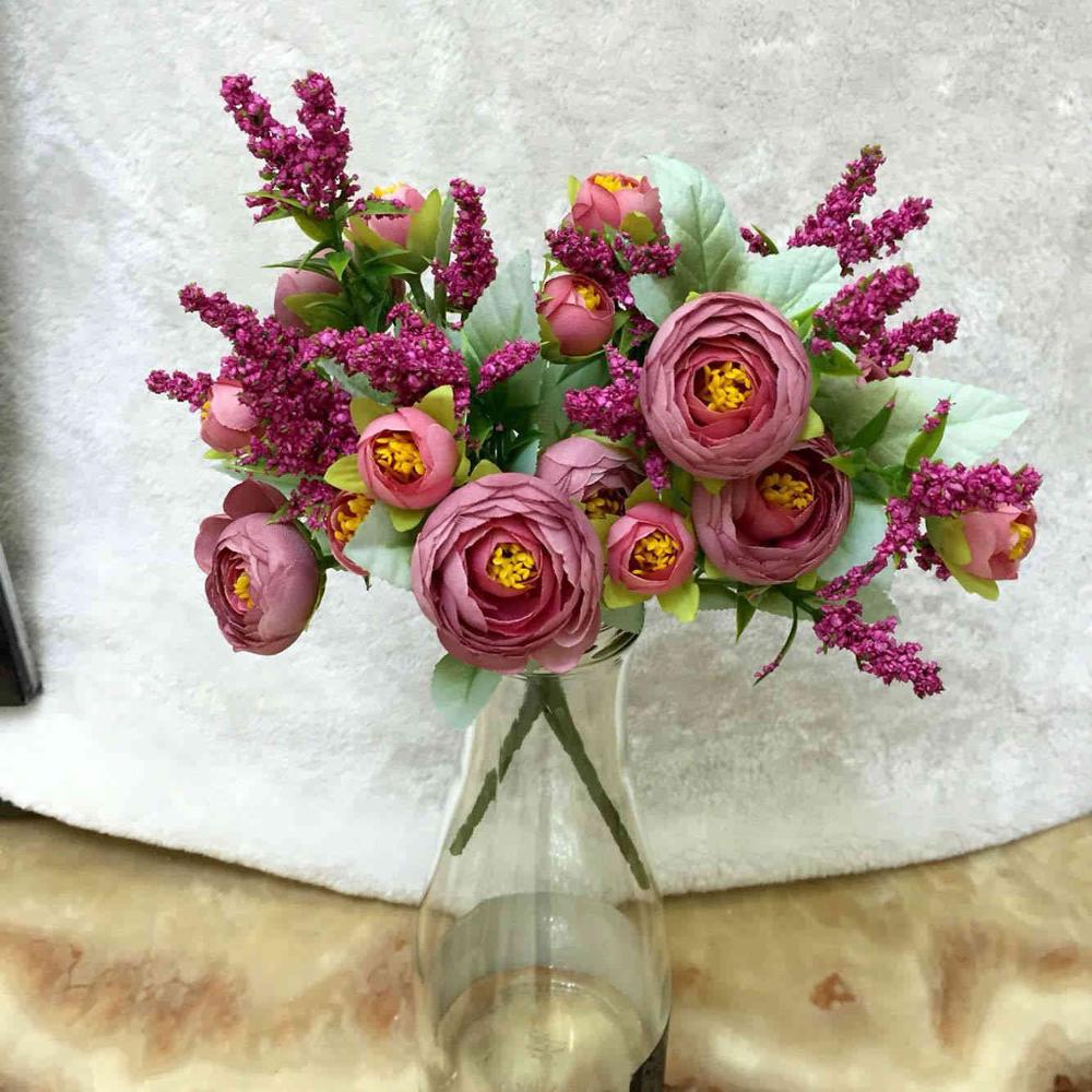 4 Pack Artificial Bouquet Faux Flowercolorwhite Fake Plant Flowers