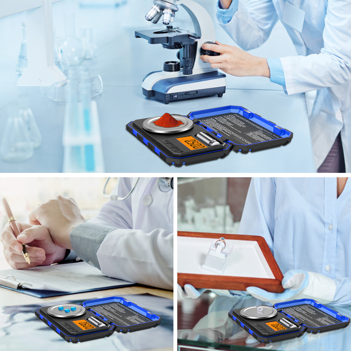 【ZOSR】Brifit 0.001g/50g Digital Pocket Scale, 0.001g Division Precision Mini Food Scales, Portable Mini Jewelry Scale with Calibration Weights, Tweezers, , Tare Function, for Jewelry, Experiment,with 50g Calibration Weight and Tweezers. 