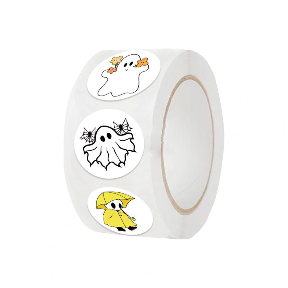 Waterproof Pvc Stickers 500 Sheets Halloween Stickers with Diverse Cartoon Ghost Patterns for Envelopes Bags Treats for Home. 