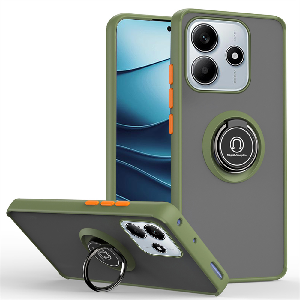 Relaxtoo For Xiaomi Redmi Note 14 5G Ring Holder Back Cover Shock Absorption Bumper Shell For Redmi Note14 Soft TPU Case. 