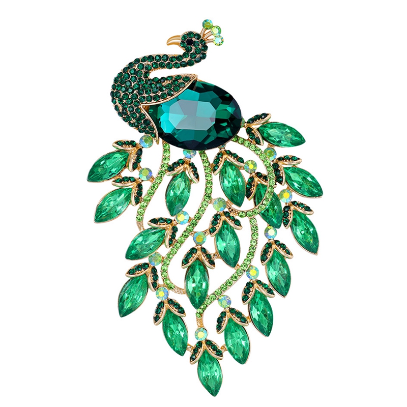 Luxury Green Crystal Peacock Brooches Women Enamel Rhinestone Big Bird  Party Office Casual Animal Brooch Pins Gifts: Buy Online at Best Prices in  SriLanka 