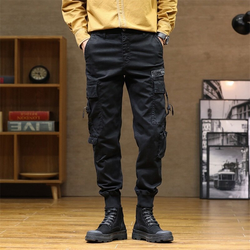 Men's Cargo Pants Streetwear Men Cotton Trousers Street Fashion Cool Harem  Male Multi Pocket Black Stretch Youth Vintage Pants: Buy Online at Best  Prices in SriLanka | Daraz.lk