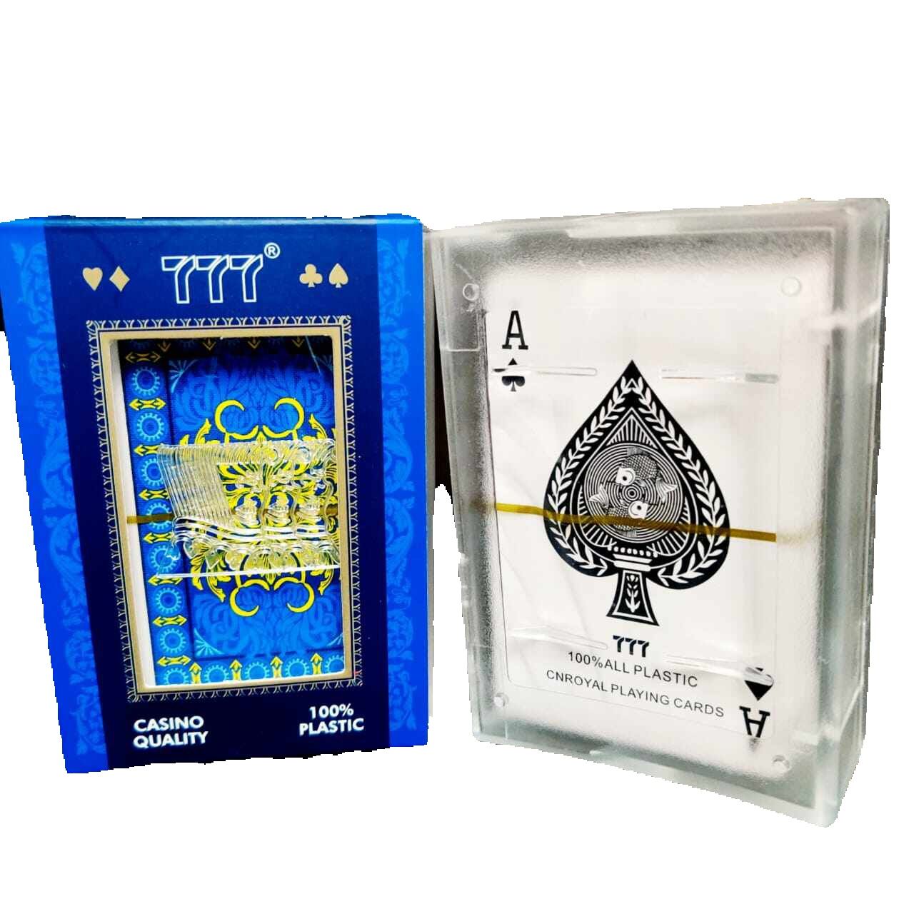 777 Poker Plastic Playing Cards with Case- 100% PVC Waterproof Casino Quality 54 Cards