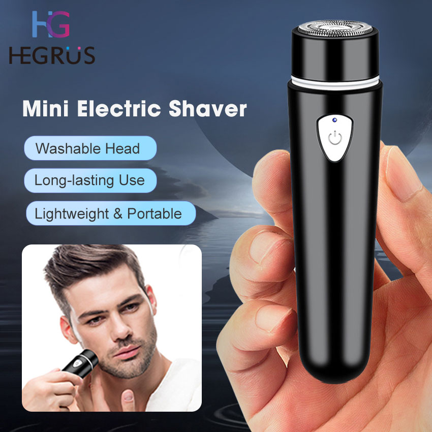 HEGRUS Electric Shaver Portable Electric Razor USB Charging Beard
