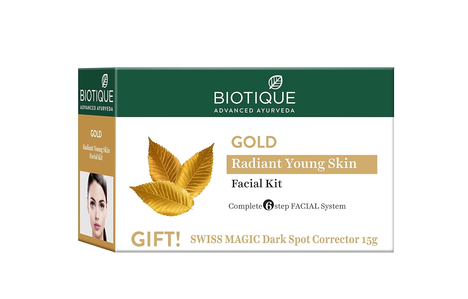 Biotique Gold Radiant Skin Youth Facial| 6-Step Facial Kit for Radiant Skin| Ayurvedic and Organically Pure| 100% Botanical Extracts| Suitable for All Skin Types | 65gm SAM