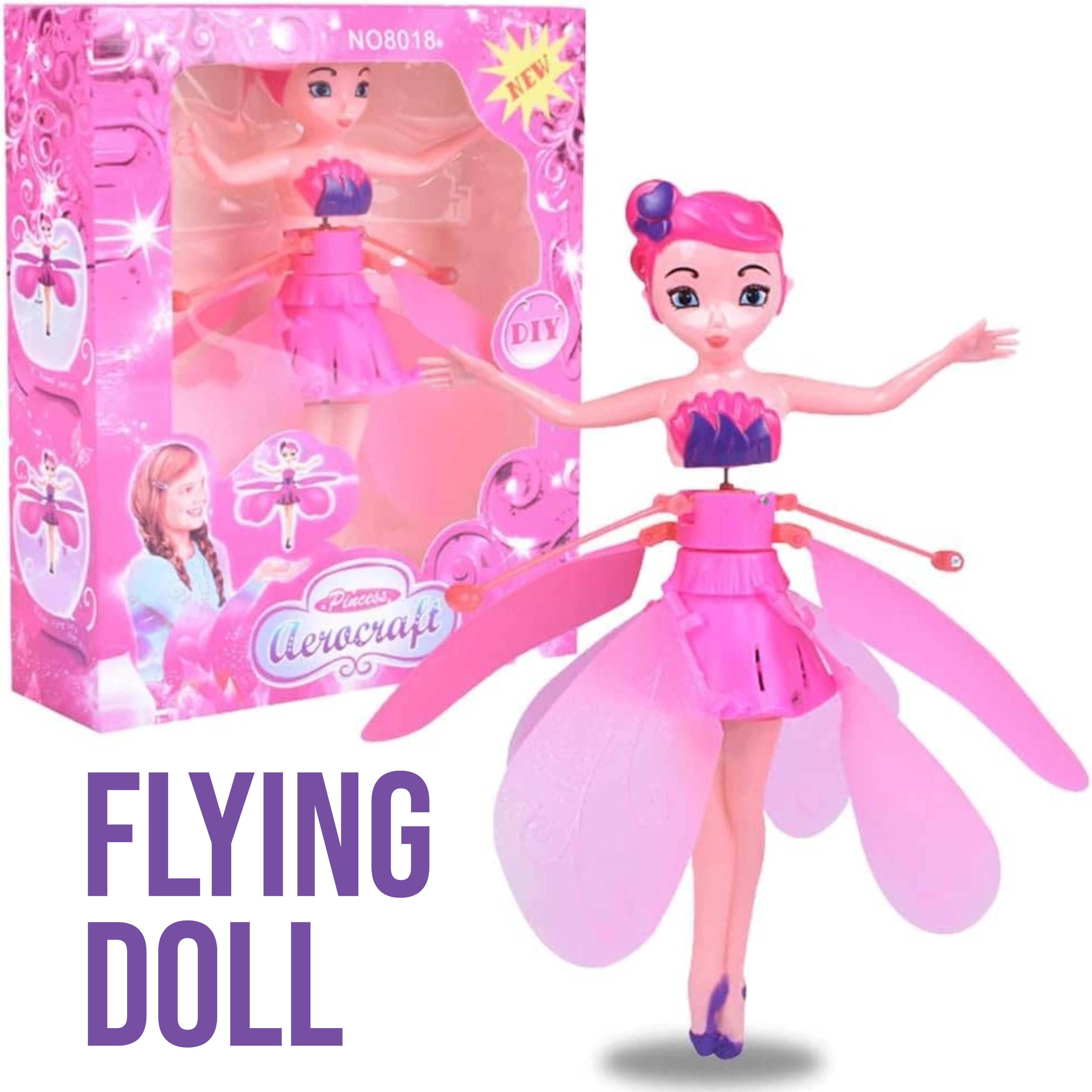 Flying Flower Fairy Doll - Flying Princess Fairy Drone Doll with Infrared Induction Control