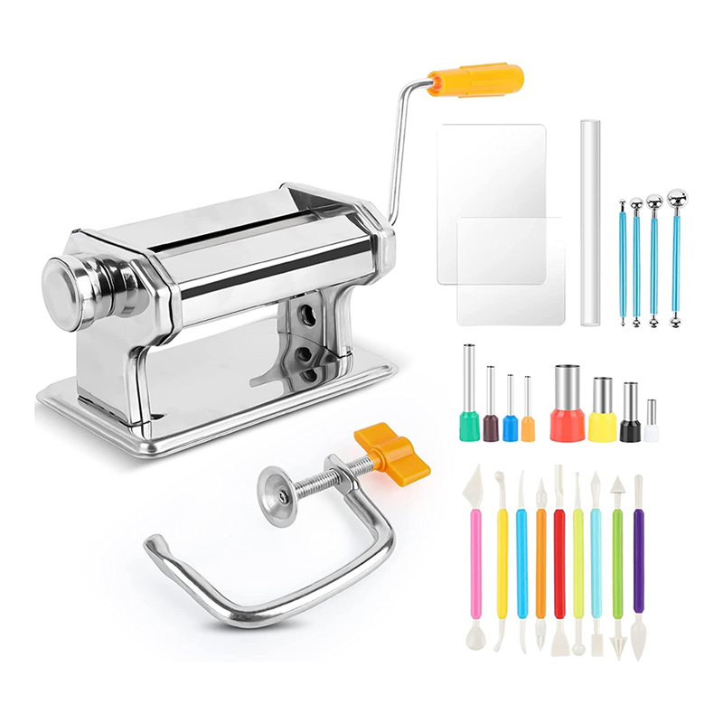 Polymer Clay Tools Stainless Steel Polymer Clay Extruder Manual for Kids Adults Clay Pottery Craft Making