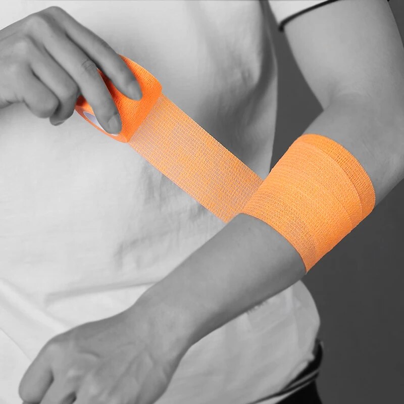 【KuaKe Mall】1 Pcs Ankle Support Self-adhesive Elastic Bandage Sports Elastic Plastic First Aid Tape Emergency. 